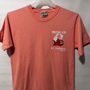 Pirana Joe T-Shirt Cayman Island/ Size M/ 3D Fish on Front Lg /Graphic on Back.